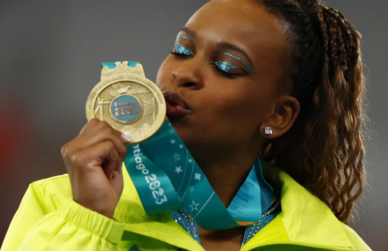 Rebeca Andrade conquista mais um ouro no Pan, agora na trave