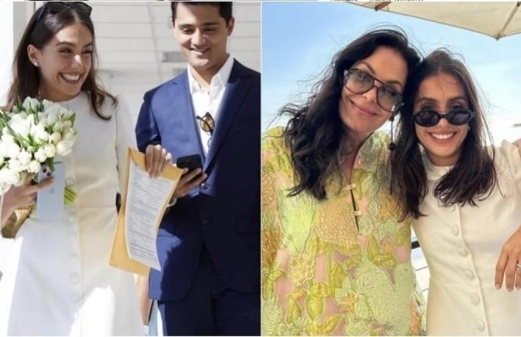 Carolina Ferraz compartilha fotos de casamento da filha em Malibu