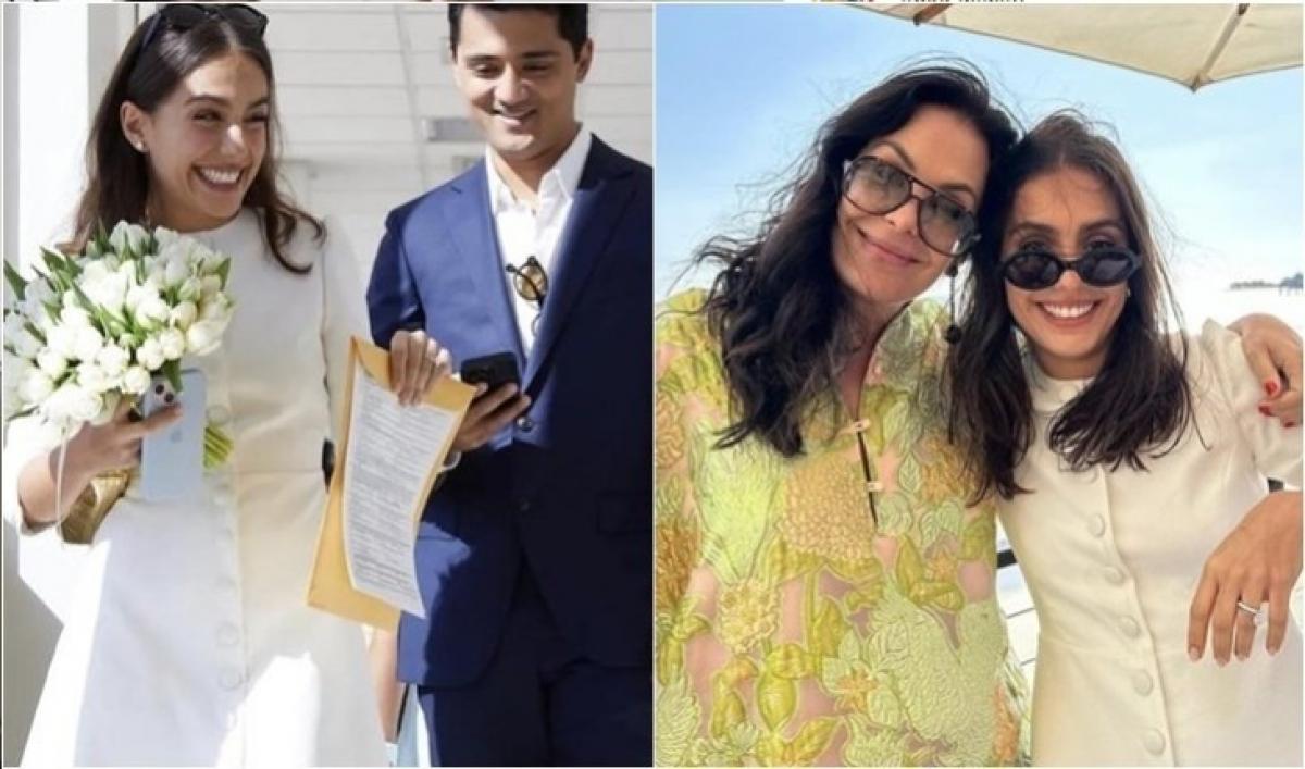 Carolina Ferraz compartilha fotos de casamento da filha em Malibu