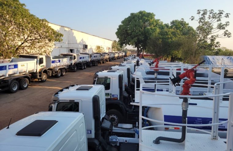 Peixoto de Azevedo recebe máquinas e caminhões para melhorar seu pátio de máquinas