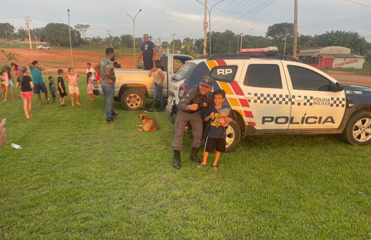 Núcleo da Polícia Militar de Novo Mundo participa de ação Solidária – Dia das Crianças