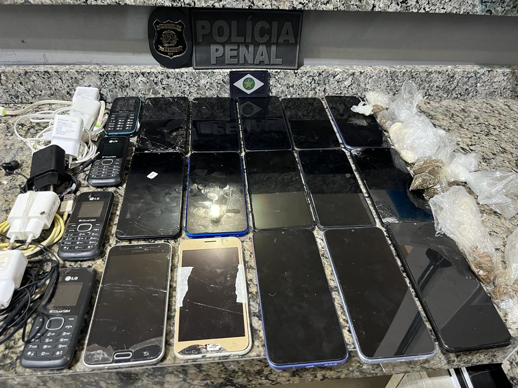 Polícia Penal apreende 19 celulares e entorpecentes na penitenciária de Rondonópolis