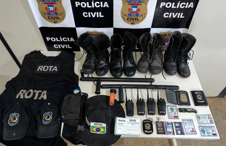 Falso policial é preso com materiais usados ilegalmente na segurança privada