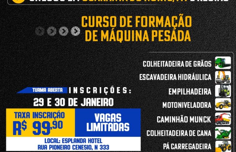 Participe do Curso de Formação de Maquina Pesada pela EDUCARE