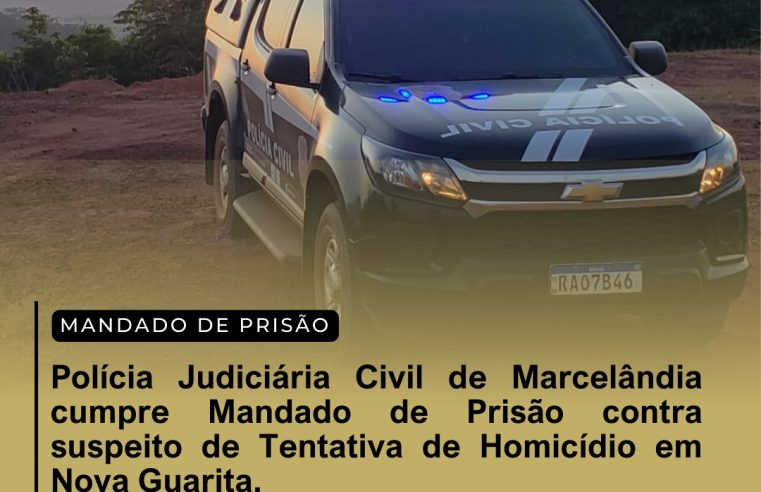 Polícia Judiciária Civil cumpre Mandado de Prisão contra suspeito de Tentativa de Homicídio em Marcelândia.