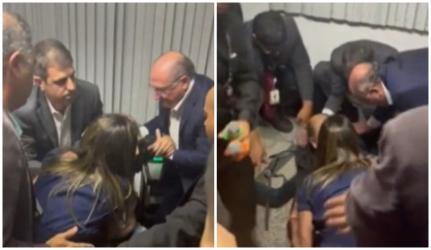 Alckmin socorre homem que teve mal súbito durante evento do governo em Manaus