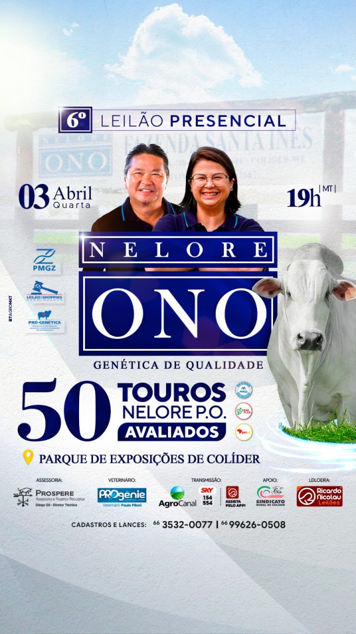 Estância Santa Inês realizara o 6º Leilão Presencial Nelore Ono