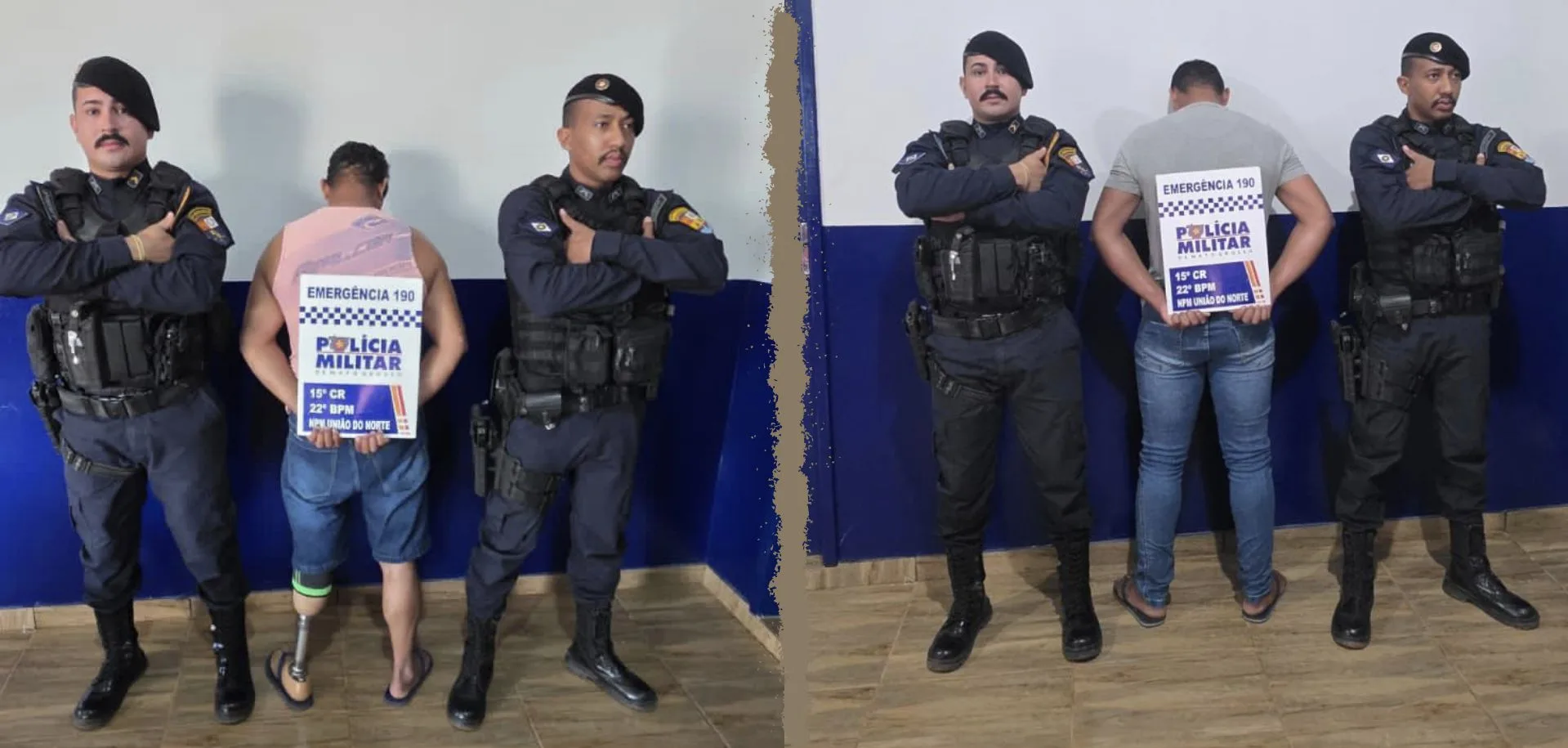 Pai e filho são presos no mesmo dia pela PM do 15º Comando Regional por homicídio