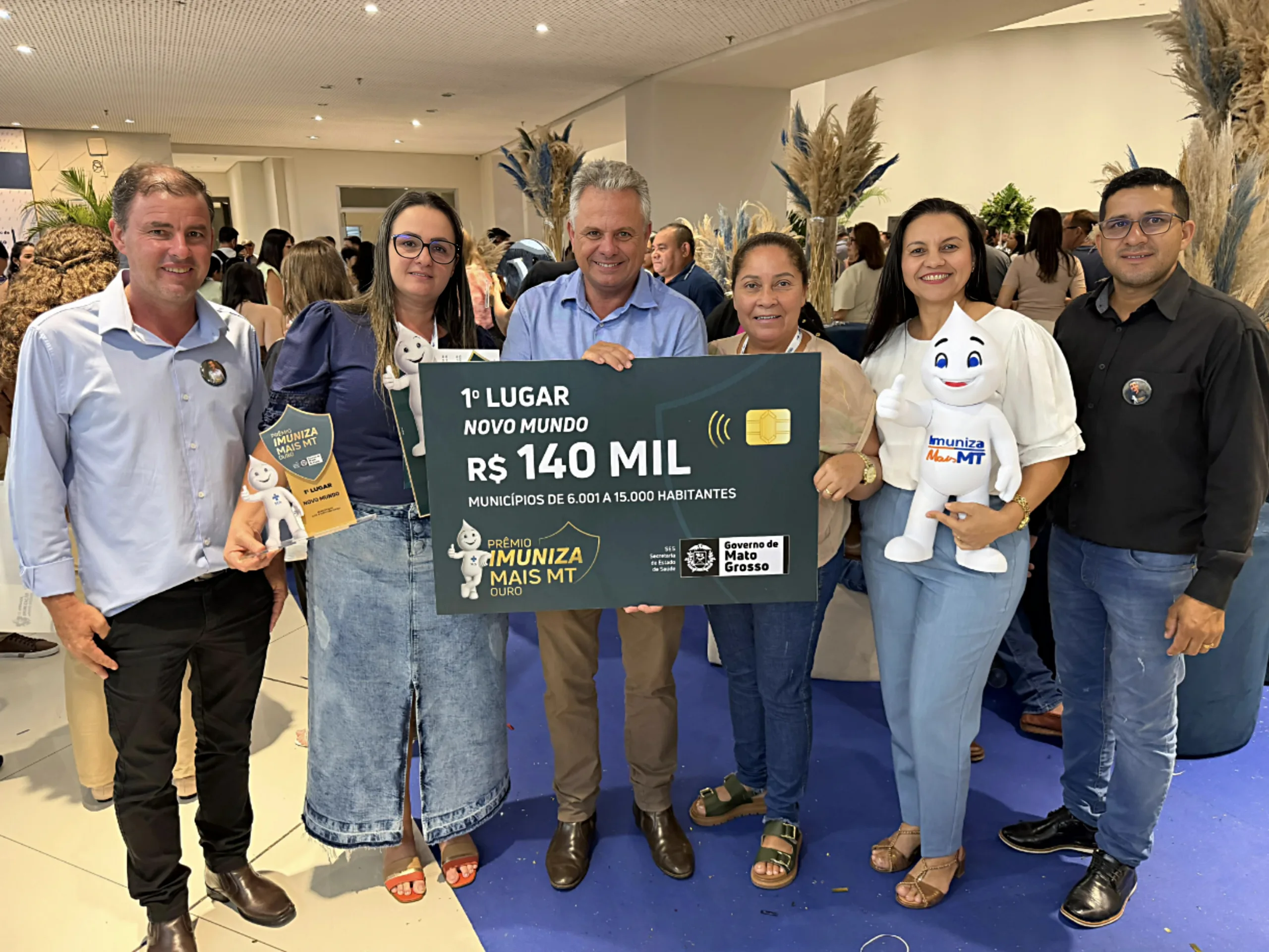 Novo Mundo conquista 1º lugar em imunização no Estado e recebe Selo Ouro do Prêmio Imuniza Mais MT