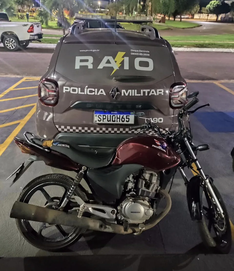 Motocicleta com sinais adulterados é apreendida pela PM após fuga de suspeito em Guarantã do Norte